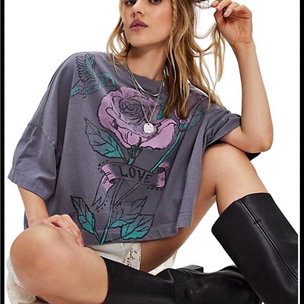 50. NWT Ragabond Free People East West Love Tee - one size - Picture 2 of 3